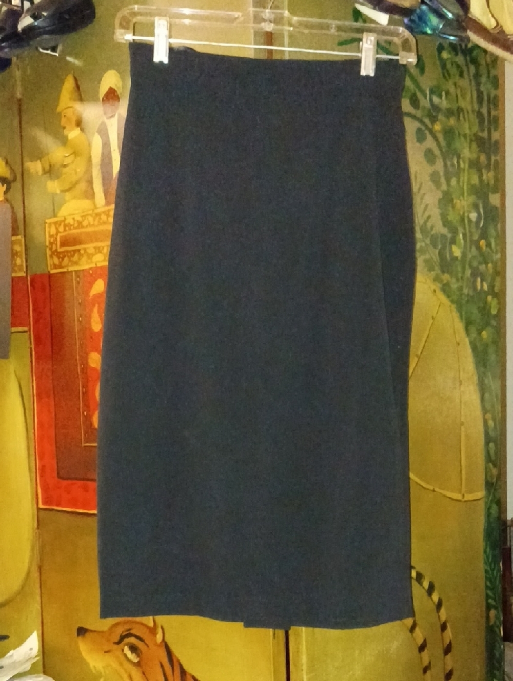 Vintage Classic Navy Straight Pencil Skirt - Women